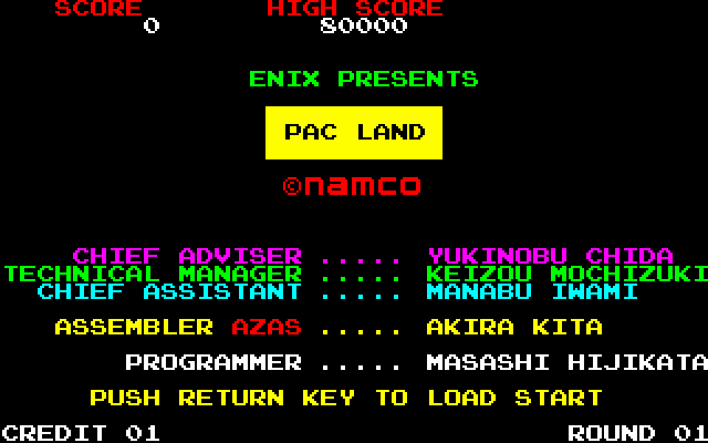 Pac-Land PC8001mkIISR Title.png