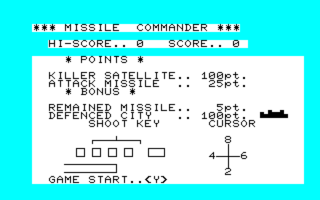 MissileCommander PC8001 Title.png